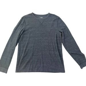 Sonoma Men's Waffle Knit Shirt Size XL Henley Thermal Long Sleeve Charcoal Gray